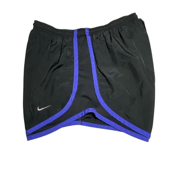 Nike Dri Fit Tempo Lined Running Shorts Black Purple Trim Womens Size Small - Picture 2 of 13